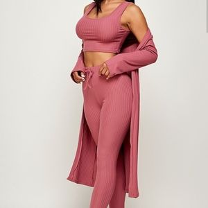 3 piece loungewear cardigan